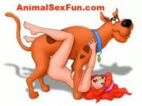 Nineteen-year-old girl with nice fake boobs and a flawless ass pleasured by an animal